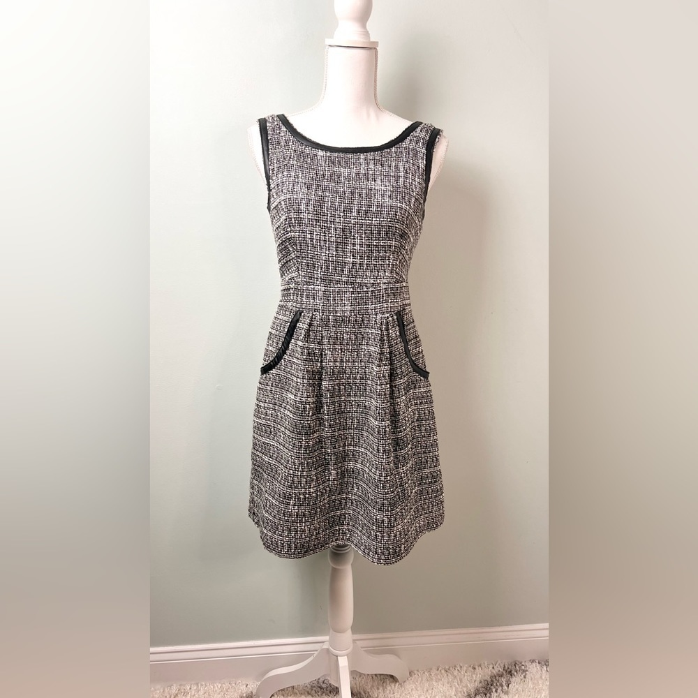 Anthropologie TULLE Black & White Boucle Dress